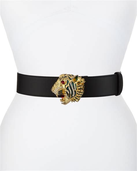 gucci tiger web belt|Gucci tiger buckle leather belt.